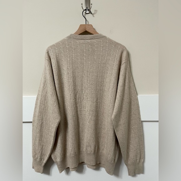 I Levrieri Cashmere Silk Knit Casual Men Cream Sweater Size XL - Picture 6 of 7